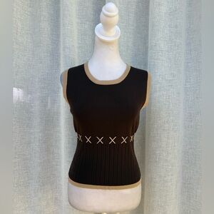 Avione vintage Brown tan sleeveless knitted top